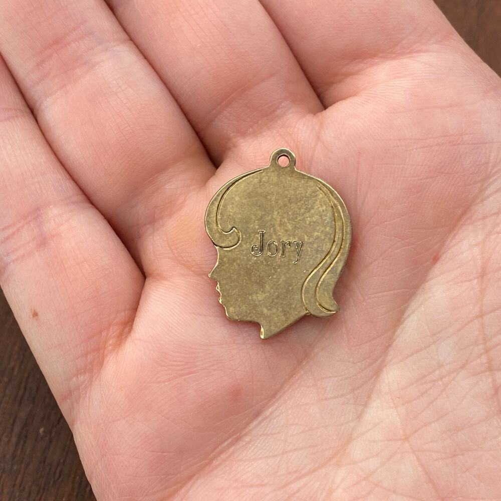 Vintage Elco 12KT GF "Jory" Silhouette Head Girl Pendant Bracelet Charm